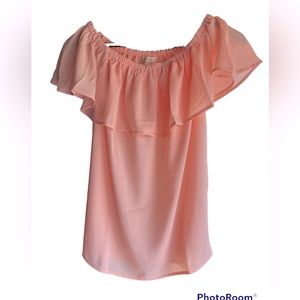 Michael Kors Pink Ruffle Blouse